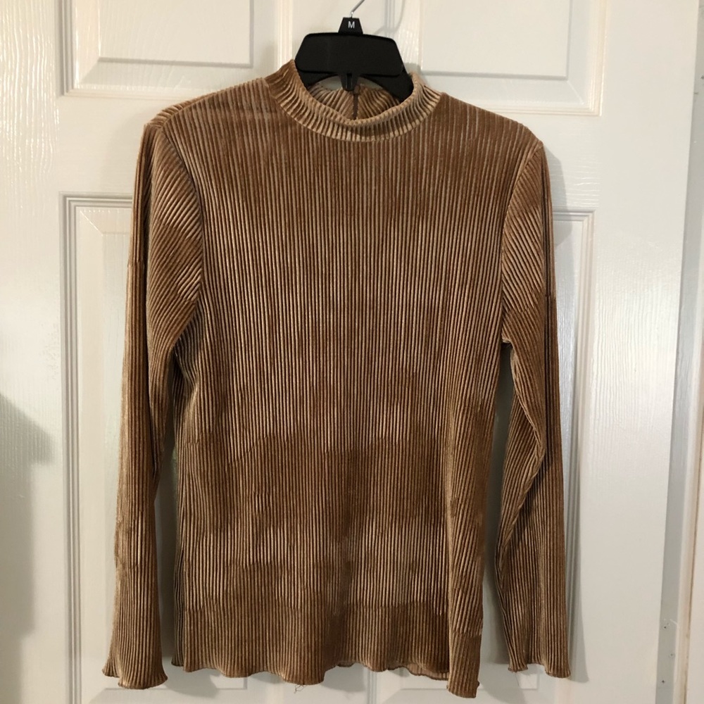 b. young velvet/corduroy feel top.